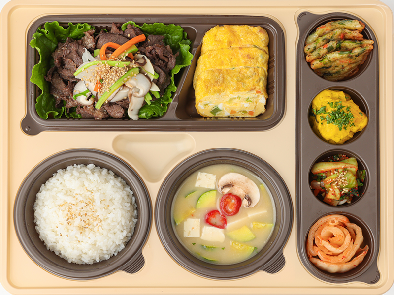 버섯 소불고기 도시락